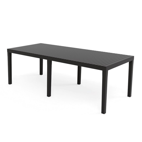 Mesa extensible color antracita para exterior 150 - 220 x 90 x 72 cm