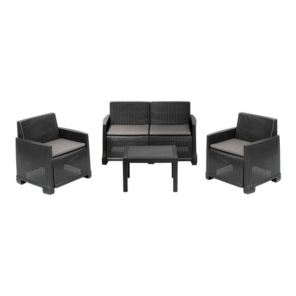 Conjunto jardin iseo 4 piezas antracita